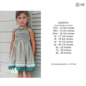 Well Dress Wolf Green BOAW Bird on a Wire Dress Size 3t